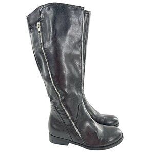 New Report boots size 6 Judah black faux leather knee high moto biker